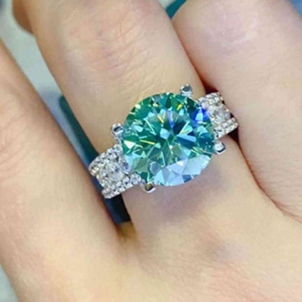 5 Carat  Moissanite 4-Prong Wide Band Ring