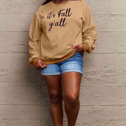Simply Love Full Size IT'S FALL Y'ALL Graphic Sweatshirt