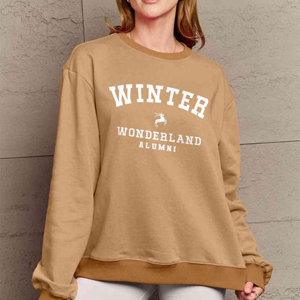 Simply Love Full Size WINTER WONDERLAND ALUMNI Graphic Long Sleeve Sweatshirt