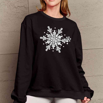 Simply Love Full Size Snowflake Graphic Sweatshirt