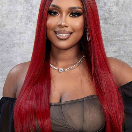 13*2" Lace Front Wigs Synthetic Straight 26" 150% Density