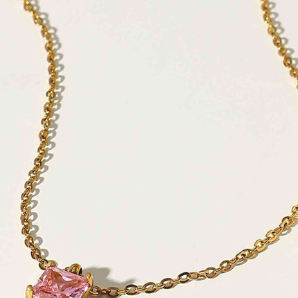 Rhinestone Pendant Gold-Plated Necklace