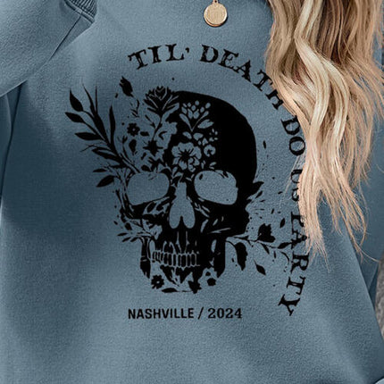 Graphic Round Neck Dropped Shoulder Sweatshirt