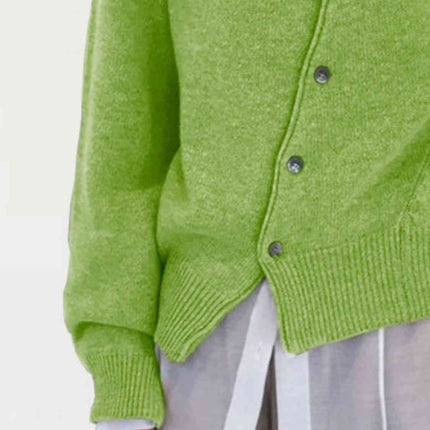 Dropped Shoulder Buttoned Cardigan