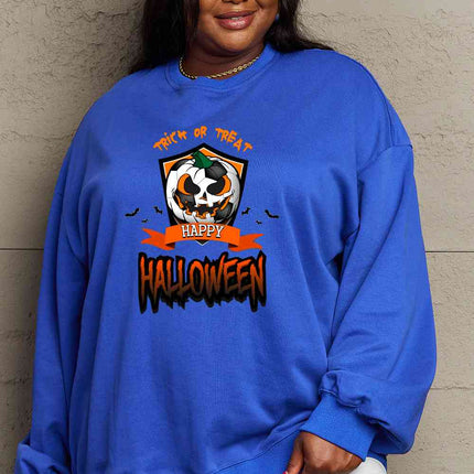 Simply Love Full Size TRICK OR TREAT HAPPY HALLOWEEN Graphic Sweatshirt