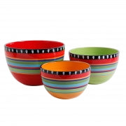 Gibson Elite Pueblo Springs 3 Piece Stoneware Serving Bowl Set