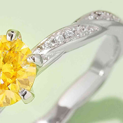 1 Carat Moissanite Contrast 925 Sterling Silver Ring