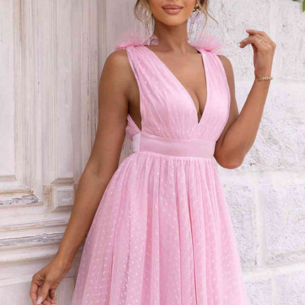 Open Back Sleeveless Mesh Dress - Vickie Lynn's