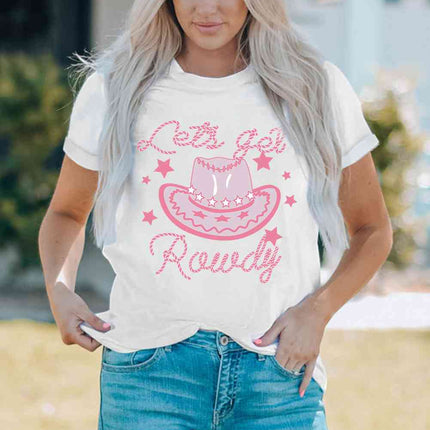 Cowboy Hat Graphic Round Neck Tee