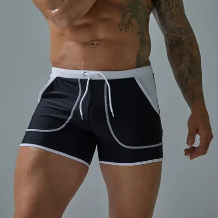 Bañador tipo bóxer de nailon con bolsillo grande para hombre 