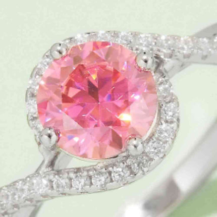 1 Carat Moissanite Contrast 925 Sterling Silver Ring