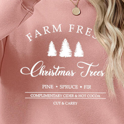 Graphic Round Neck Dropped Shoulder Sweatshirt