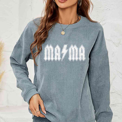 MAMA Graphic Dropped Shoulder Sweatshirt