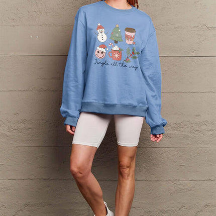 Simply Love Full Size JINGLE ALL THE WAY Long Sleeve Sweatshirt