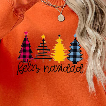 Round Neck Graphic Long Sleeve Sweatshirt