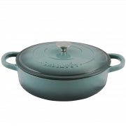 Crock-Pot Artisan Enameled 5 Quart Cast Iron Round Braiser Pan with Self Basting Lid in Slate Grey