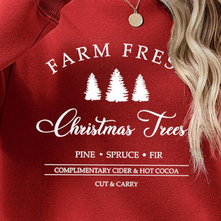 Graphic Round Neck Dropped Shoulder Sweatshirt