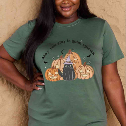 Simply Love Full Size MAY YOU STAY IN GOOD SPIRITS Graphic Cotton T-Shirt