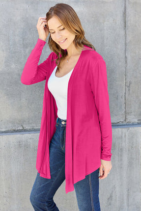 Basic Bae Full Size Open Front Long Sleeve Cardigan - Vickie Lynn's