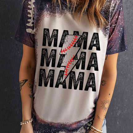 Printed MAMA Graphic Round Neck Tee