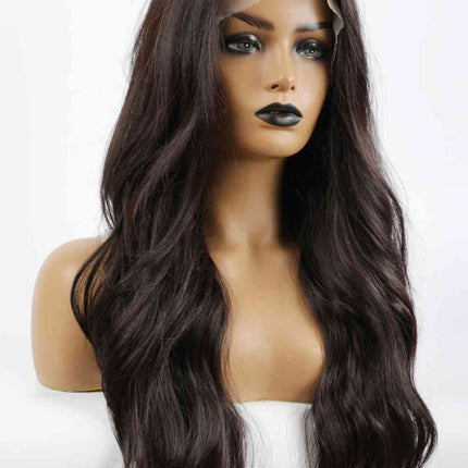 13*2" Lace Front Wigs Synthetic Long Wave 26" Heat Safe 150% Density in Brown