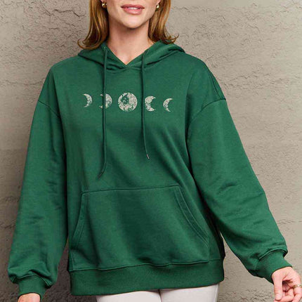 Simply Love Simply Love Full Size Dropped Shoulder Lunar Phase Graphic Hoodie