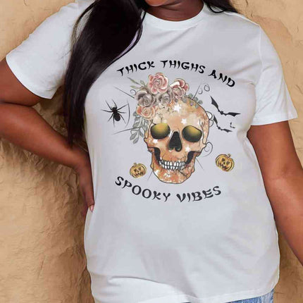 Simply Love Full Size THICK THIGHS AND SPOOKY VIBES Graphic Cotton T-Shirt