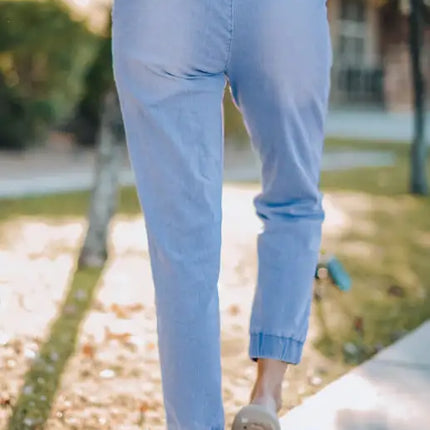 Joggers con bolsillos y cordón desgastado de ajuste relajado Vaqueros rotos 