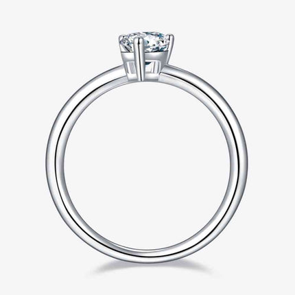 1 Carat Moissanite 925 Sterling Silver Solitaire Ring