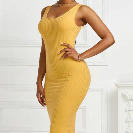 Women's Plus Size Solid Color Sleeveless Dress