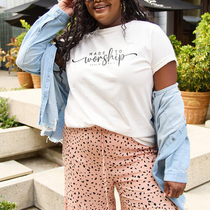 Simply Love Full Size MADE TO WORSHIP Short Sleeve T-Shirt