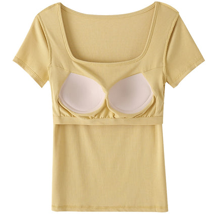 Square Neck Short Sleeve T-Shirt