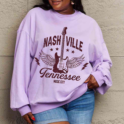Simply Love Simply Love Full Size NASHVILLE TENNESSEE MUSIC CITY Graphic Sweatshirt