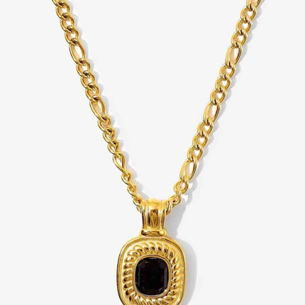 18K Gold Plated Inlaid Rhinestone Pendant Necklace