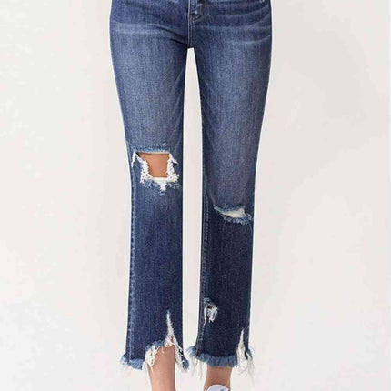 Lovervet Jackie Full Size High Rise Crop Straight Leg Jeans