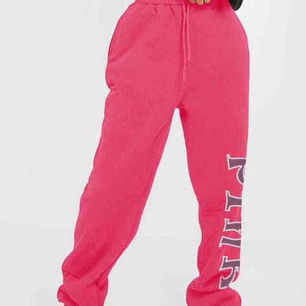 Simply Love Full Size PINK Graphic Sweatpants