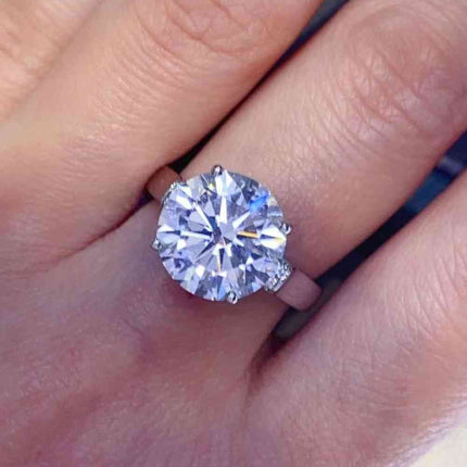 5 Carat Moissanite Platinum-Plated Ring