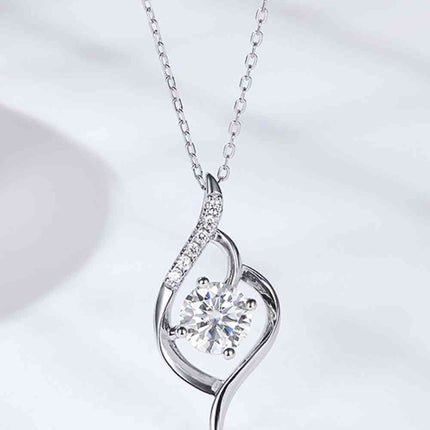 Platinum-Plated 1 Carat Moissanite Pendant Necklace