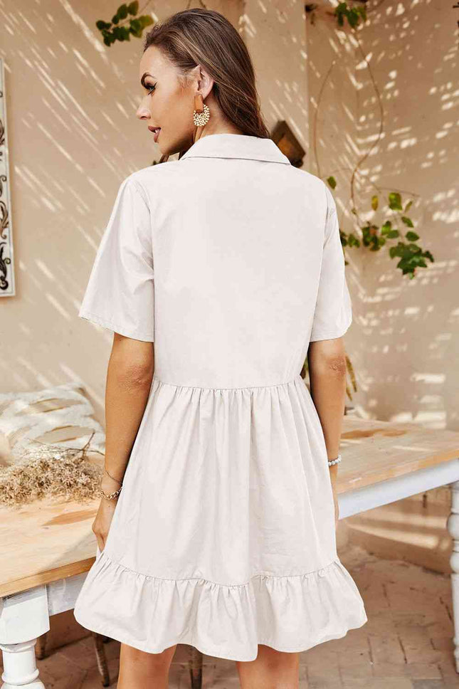 Short Sleeve Johnny Collar Dress