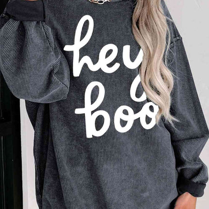 Round Neck Dropped Shoulder Graphic Sweatshirt - Vickie Lynn's