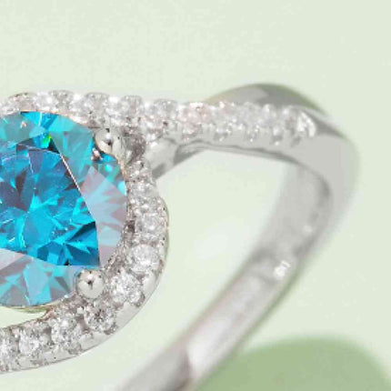 1 Carat Moissanite Contrast 925 Sterling Silver Ring