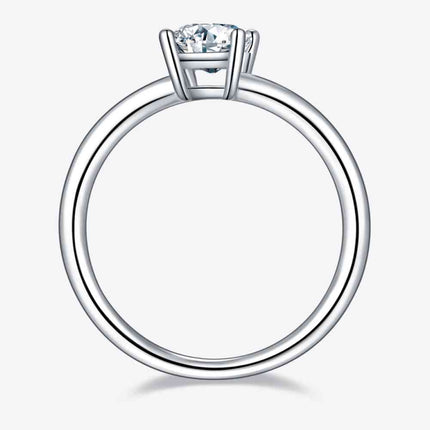 1 Carat Moissanite 925 Sterling Silver Solitaire Ring