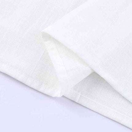 Embroidered Notched Neck Flounce Sleeve Top