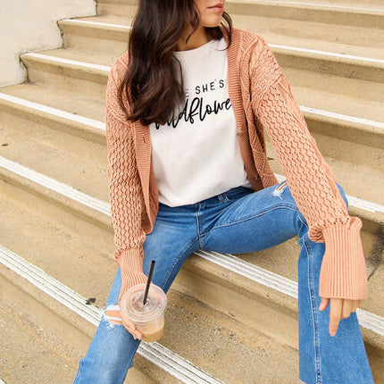 Simply Love Full Size MAYBE SHE'S A WILDFLOWER Short Sleeve T-Shirt