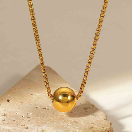 18K Gold-Plated Round Shape Pendant Necklace