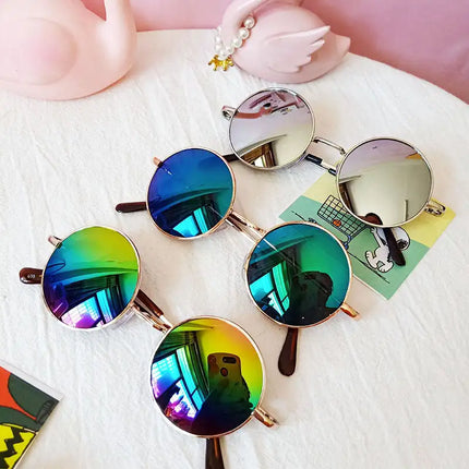 Retro Fashion Colorful Round Frame Sunglasses Prince Style