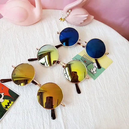 Retro Fashion Colorful Round Frame Sunglasses Prince Style