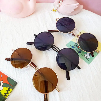 Retro Fashion Colorful Round Frame Sunglasses Prince Style