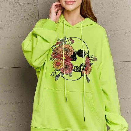 Simply Love Simply Love Full Size Floral Skull Graphic Hoodie
