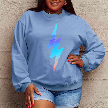 Simply Love Full Size Graphic Round Neck Sweatshirt